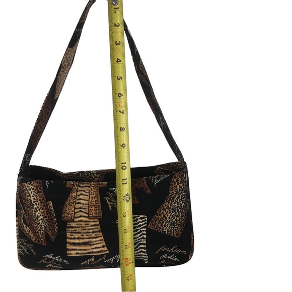 Susan Graver Animal Print Purse in Fabric Vintage Shoulder Bag with Zip Closure - Picture 3 of 8